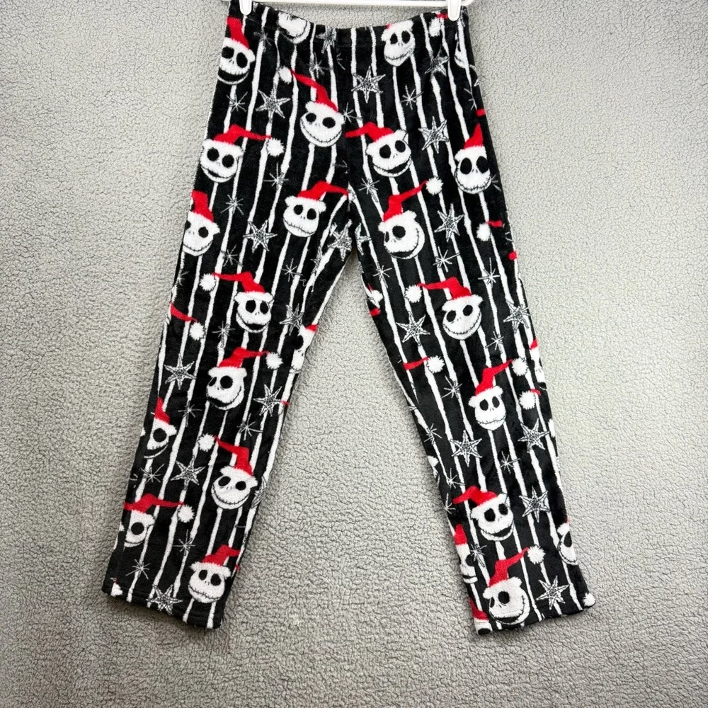 Disney Black Red White Jack Skellington Holiday Pajama Pants - Picture 1 of 10